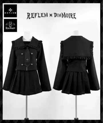 REFLEM x DimMoire 로고 자수 세일러 셋업 블랙