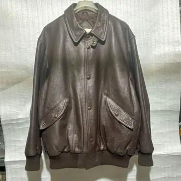 일본제 소가죽 레더 블루종 다크 브라운 L
