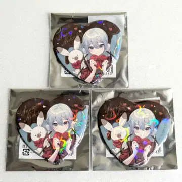 하츠네 미쿠 트레이딩 키라키라 하트 캔뱃지 유키 미쿠 3개 세트