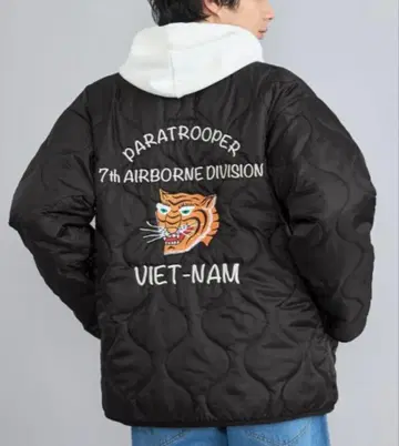 coen/루즈 실루엣 수베니어 자수 퀼팅 자켓/L