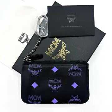 미사용 새상품 MCM 비세토스 패턴 가죽 코인 케이스 AH6665