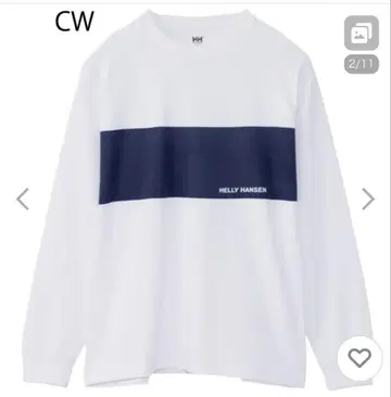 (HELLY HANSEN) 티셔츠 긴팔 트레이닝복 M 화이트/네이비