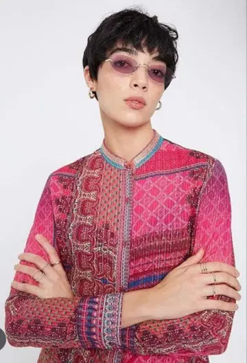 Desigual 데시구알 긴팔 셔츠 블라우스 핑크