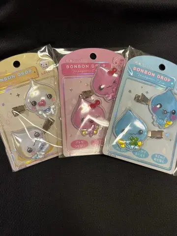 시즈쿠짱 봉봉 드롭 앞머리 클립 3종 세트