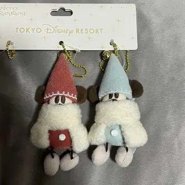 도쿄 디즈니 리조트 리루린린 봉제 인형 참 빨간색 스카이블루