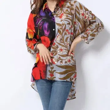 Desigual 데시구알 라크로아 콜라보 플라워 프린트 셔츠