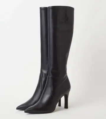 블랙 가죽 롱 부츠 스틸레토 23.5cm