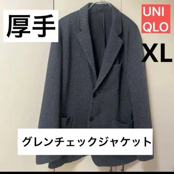 UNIQLO 두꺼운 원단 겨울용 자켓 XL 글렌체크 다크 그레이