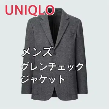 UNIQLO 컴포트 2B 자켓 XL 다크 그레이 체크 블랙