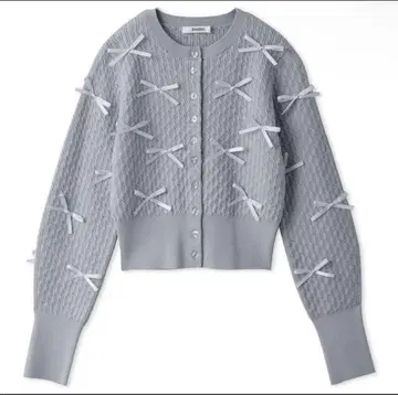 SNIDEL 리본 모티브 가디건 라이트 블루