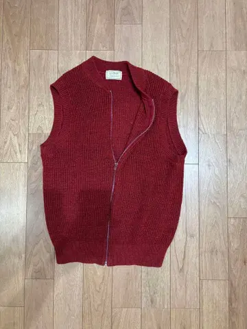 L.L.Bean 버건디 지퍼 베스트 L high trek yarn