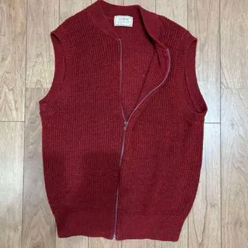 L.L.Bean 버건디 지퍼 베스트 L high trek yarn