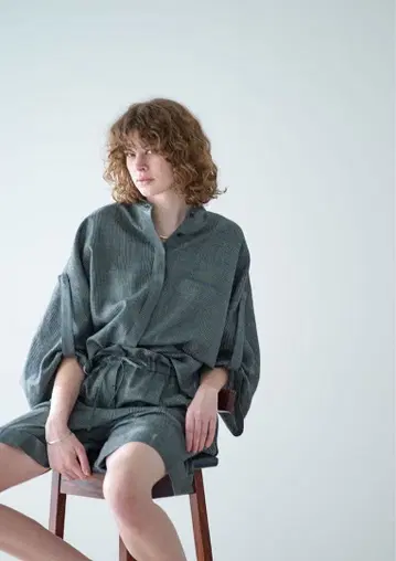 EBURE 에부르 23ss 드라이 체크 드로스트 숏팬츠