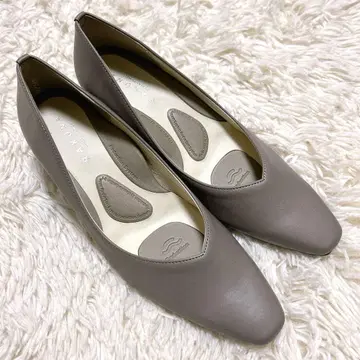 미사용 새상품 RAKUNA 족골 교정 펌프스 그레이 힐 24.5cm 4E