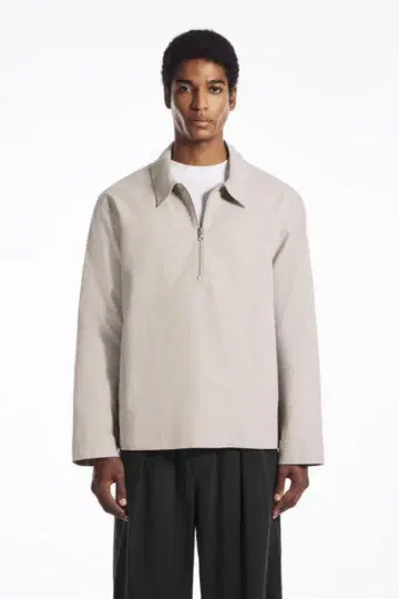 COS 코스 하프 지퍼 오버 사이즈 워크 셔츠 상의