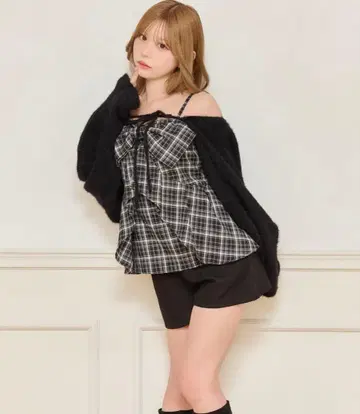 샤기 니트 볼레로