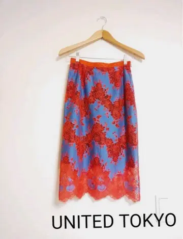 [ 새상품급 ] UNITED TOKYO 레이스 미디 스커트 사이즈 1