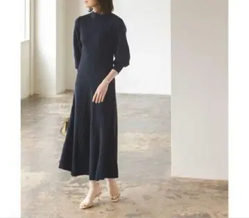 noble 퍼프 슬리브 니트 원피스