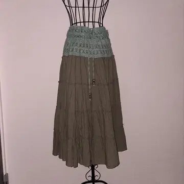모리걸 롱 스커트 페어리 그런지 헤이세이 갸루 프릴 스커트
