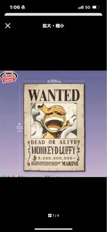 [몽키 D 루피] 원피스 수배 패턴 담요