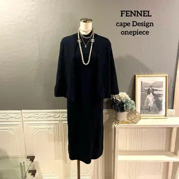[ 2만 엔 ] FENNEL 네이비 케이프 디자인 원피스