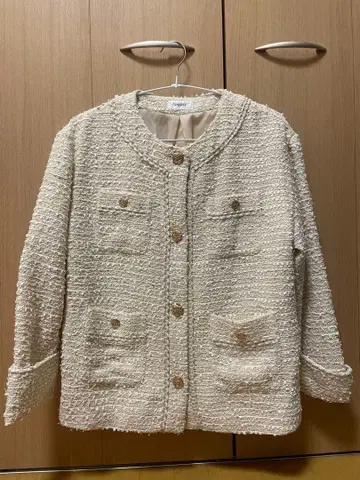 snidel 오버 사이즈 트위드 자켓 아이보리