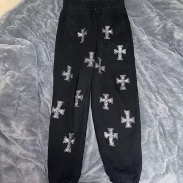 UNKNOWN 크로스 자수 블랙 팬츠 L