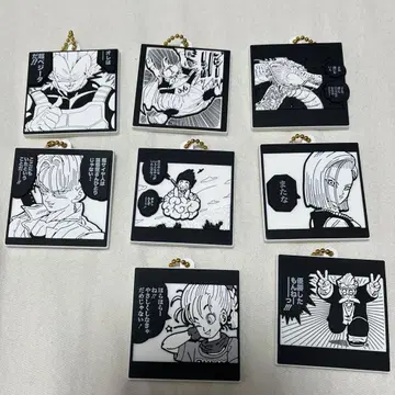 드래곤볼 40주년 기념 고무 마스코트 비스킷 키링 8개 세트