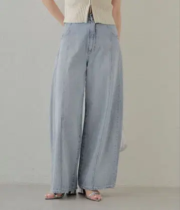 Chico 와이드 커브 패널 데님 팬츠