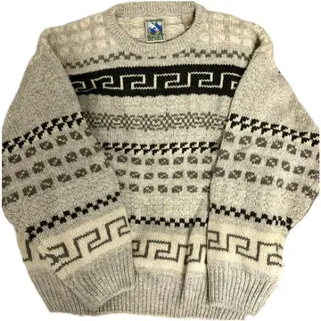 vintage 기하학 패턴 니트 스웨터