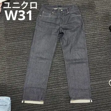 유니클로 청바지 슬림 스트레이트 카이하라 데님 적색 귀 W31