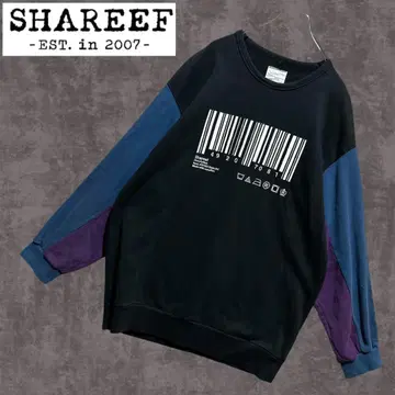 샤리프 SHAREEF 자수 바코드 맨투맨 트레이닝복