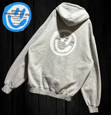 이스토쿤스트 ISTKUNST 스마일 로고 속기모 후드티