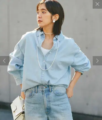 리브 드와 [ MONN.:.(몽) ] 데님 셔츠 색스 블루