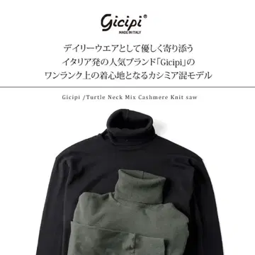 [컨디션 최상] Gicipi 터틀넥 블랙 캐시미어 혼방 사이즈 3