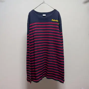 챔피온 티셔츠 롱티 보더 자수 XL