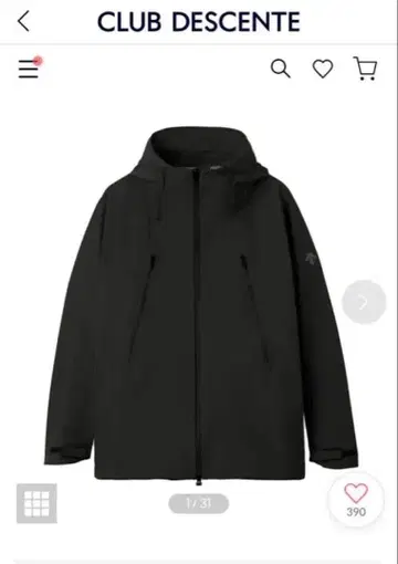 DESCENTE CREAS 25FW 신상 하드쉘 자켓 블랙