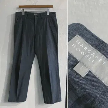 새상품급 MARGARET HOWELL 코튼 슬랙스 MHL. 그레이 L