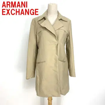 A5160 아르마니 익스체인지 롱 코트 면 안감 있음 베이지 S