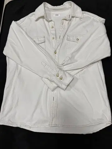 EVRIS 화이트 데님 셔츠 긴팔