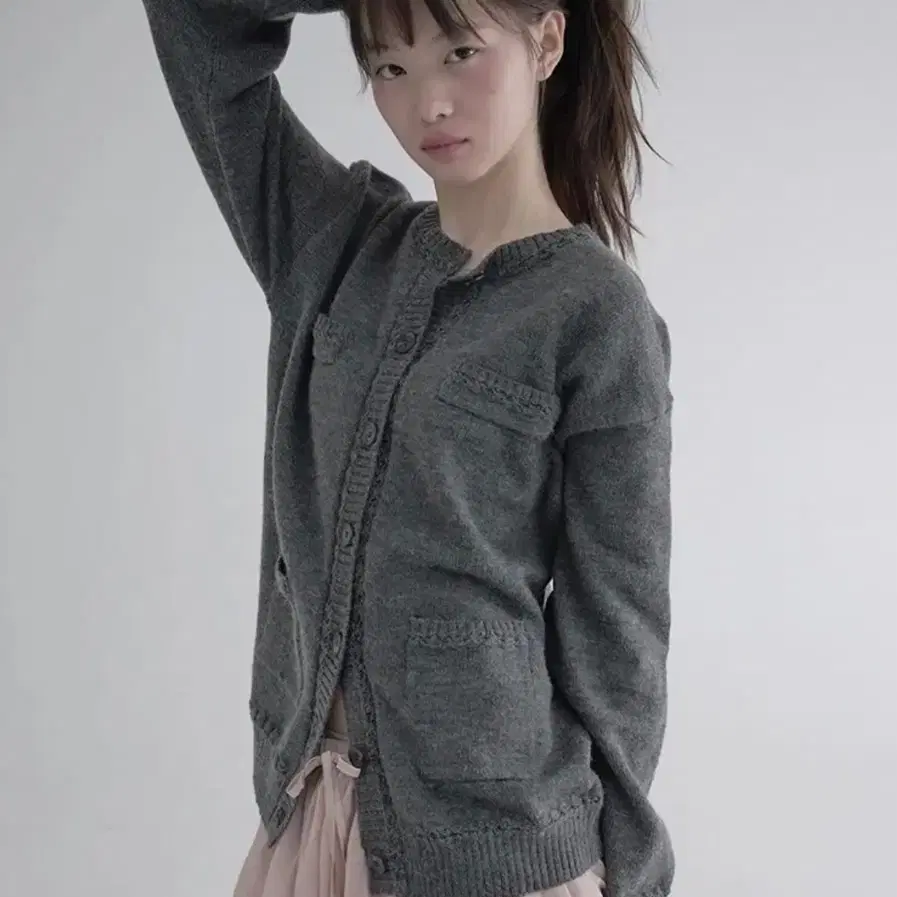 마가린핑거스 포켓 가디건 그레이