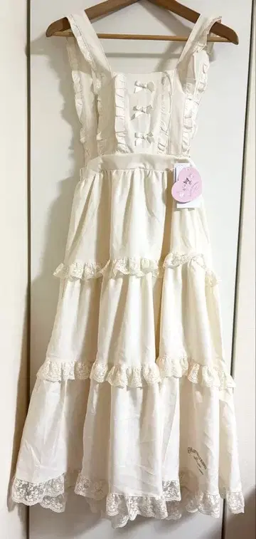 시마무라 아오키 미사코 콜라보 마론 크림 에이프런 오버롤 스커트 M