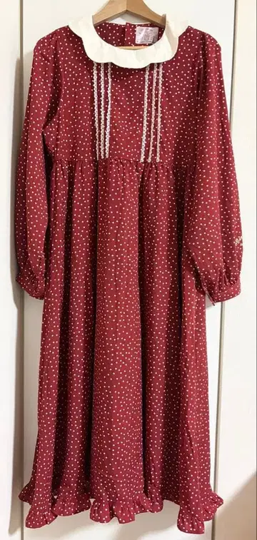 시마무라 아오키 미사코 콜라보 마론 크림 원피스 빨간색 레드 LL