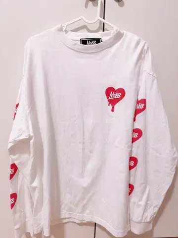 MOBB 롱T 하트 로고 화이트