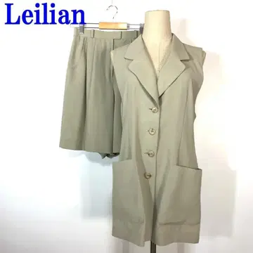 Leilian 레리안 롱베스트 하프 팬츠 셋업 베이지 7 C911