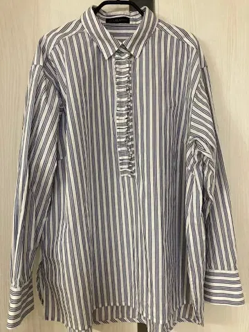 새상품 DAMA Collection 소메로스사 라메 믹스 스트라이프 셔츠