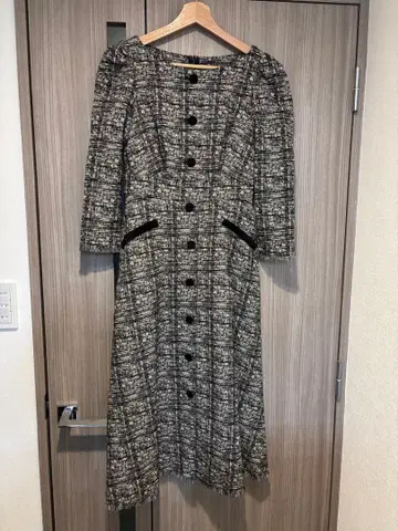 herlipto Classic Tweed Midi Dress