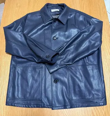 유나이티드 애로우즈 B&Y 페이크 가죽 자켓 네이비 M