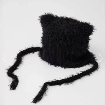 rienda 샤기 캣 비니 블랙