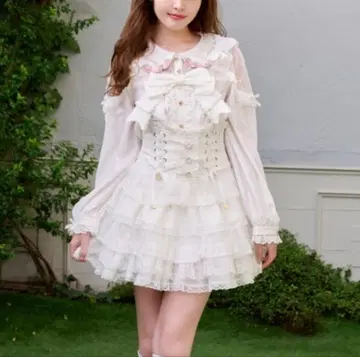 LizLisa 리즈리사 티어드 프릴 치마바지 화이트